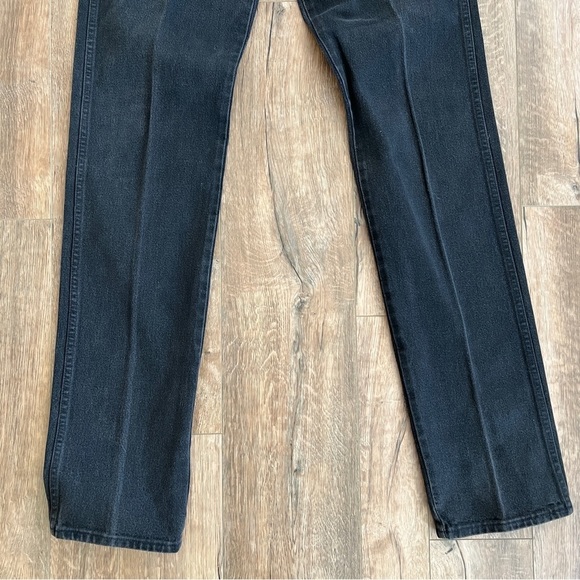 Wrangler Vintage 90s Washed Black Cowboy Cut Long Straight Leg Jeans - Picture 4 of 9